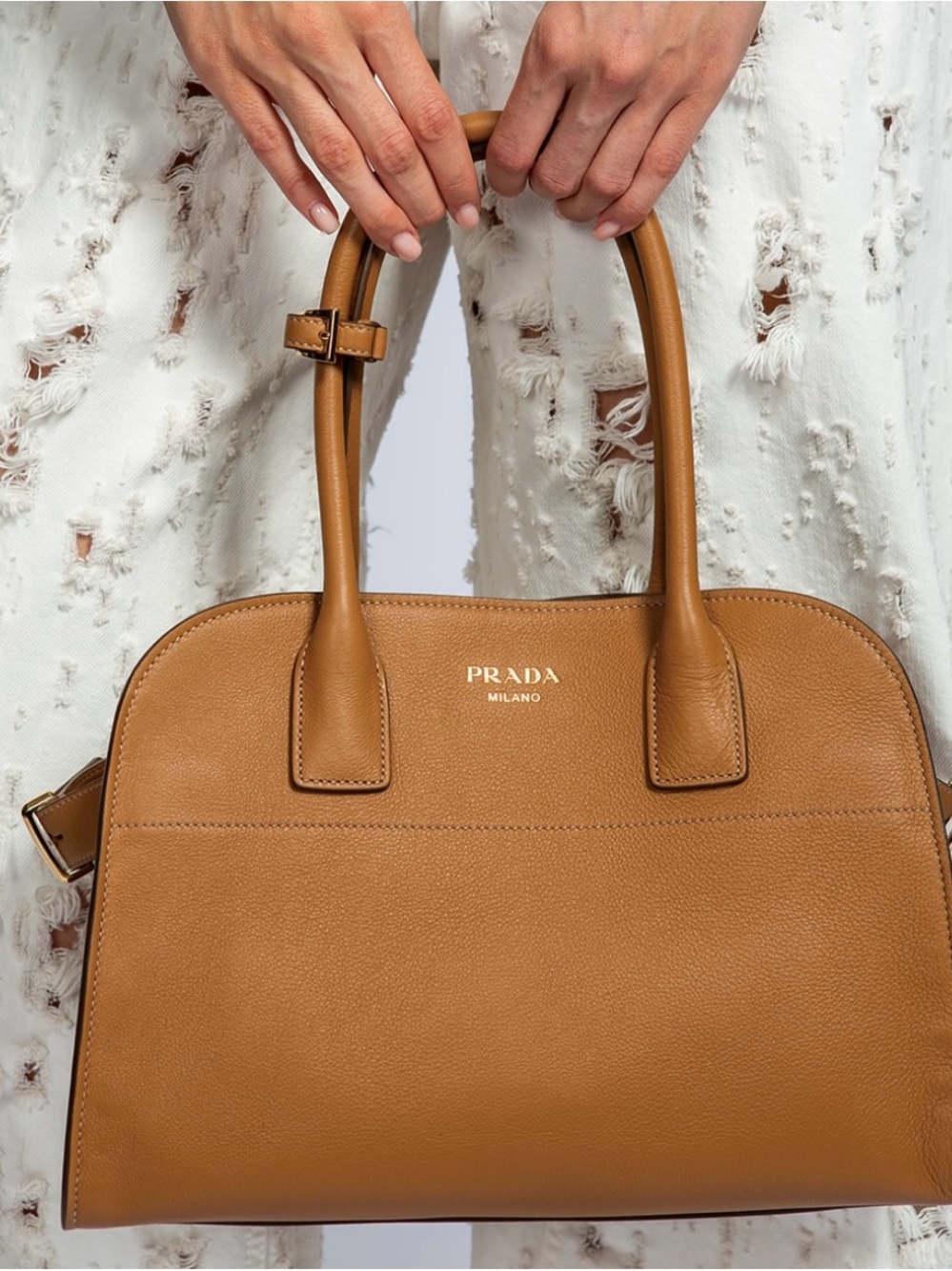 Prada Medium Brown Leather Handbag